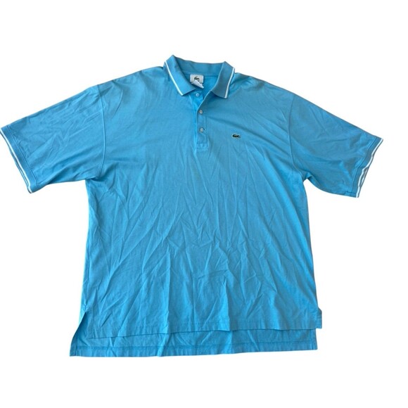 Lacoste Blue Summer Men Short Sleeve Polo‎ Shirt Size  XXL Cotton Logo - Picture 1 of 9